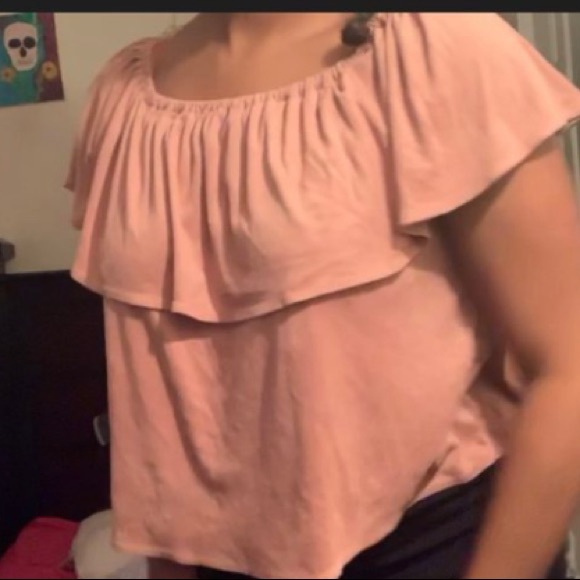 Millennial Pink Off the Shoulder Top - Picture 3 of 3